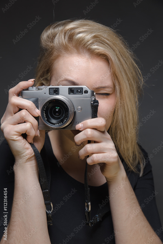 beautiful girl with camera beautiful girl with camera