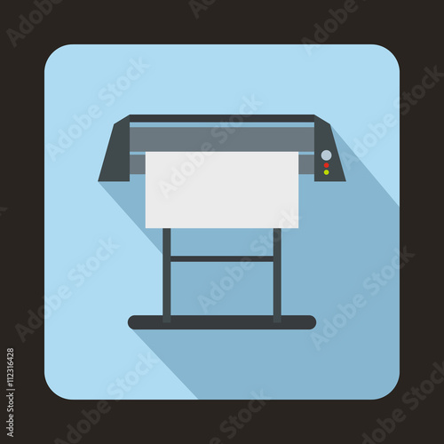 Large format inkjet printer icon, flat style