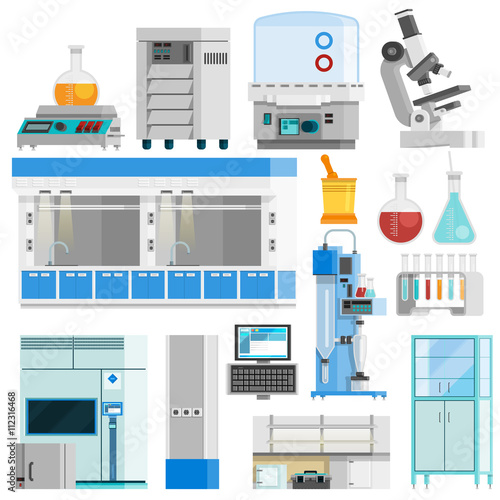 Science Flat Color Isolated Icons 