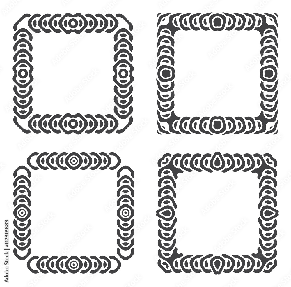 abstract frames grayscale set abstract frames grayscale set