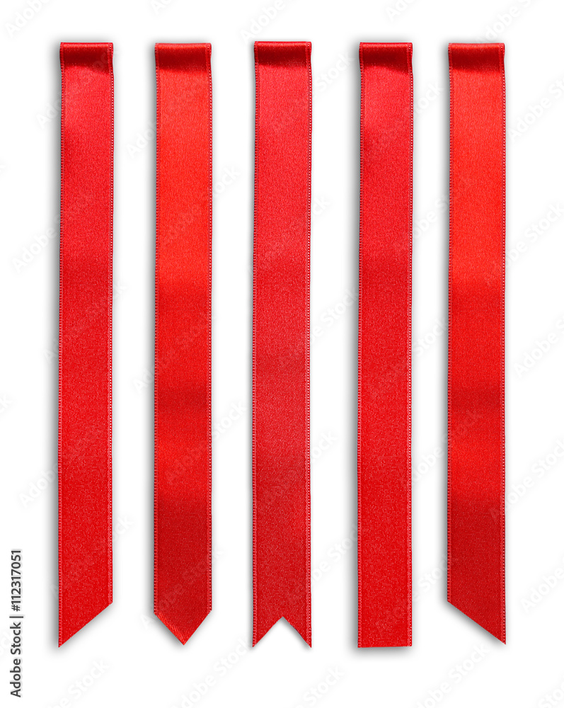 Red ribbons isolated on white Red ribbons isolated on white