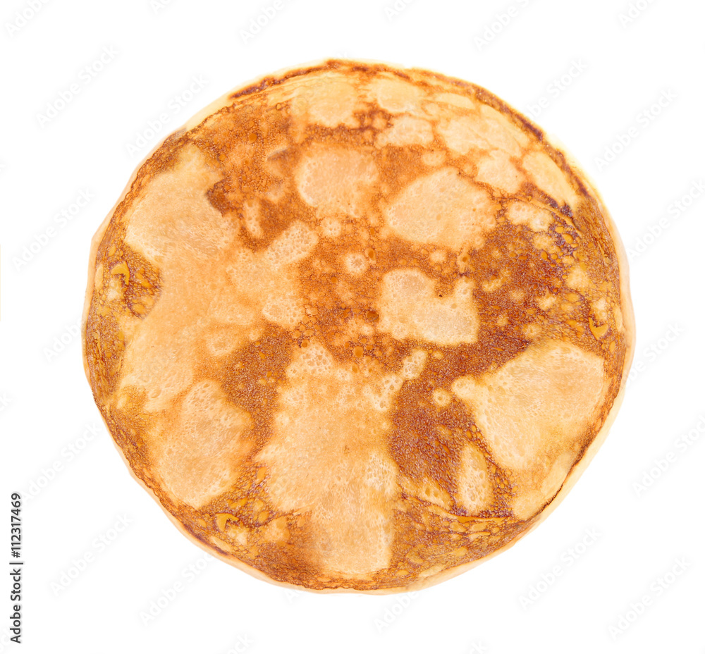 Fried pancake isolated on white Fried pancake isolated on white