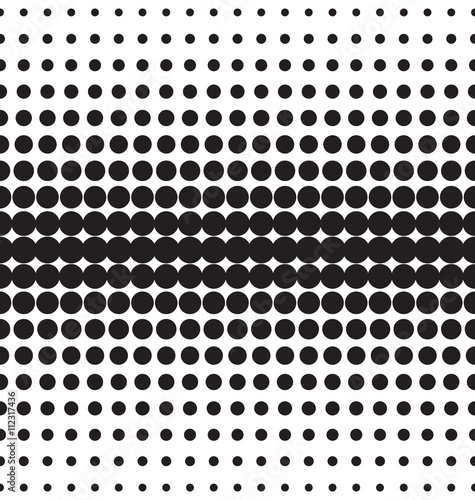 Vector halftone dots. Black dots on white background