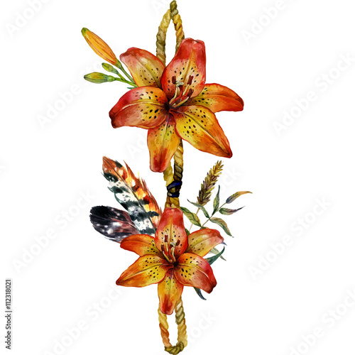 Watercolor Tiger lily