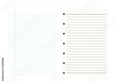 Notebook Paper Background Line pattern Vector illustrations
