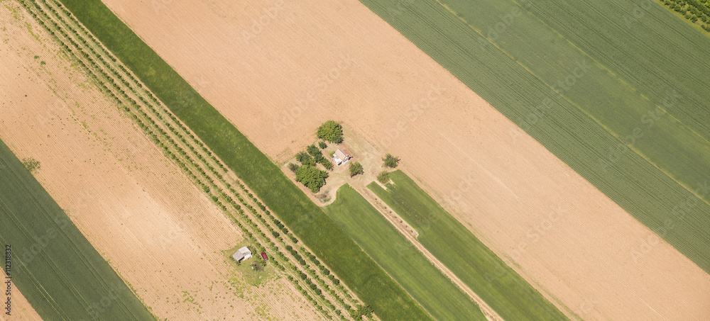 Arable land in Voijvodina photographed from air