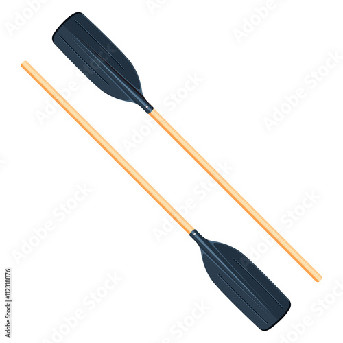 Two rowing oars vector illustration isolated on white background