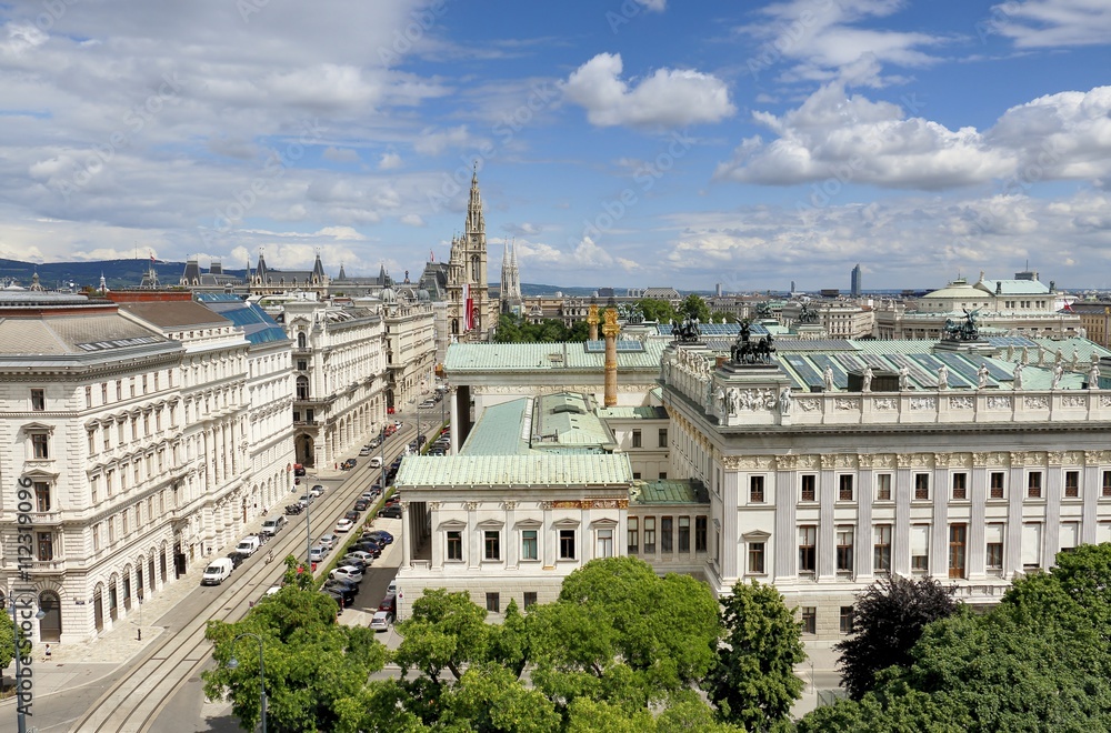Wien von Oben, Parlament, Rathaus