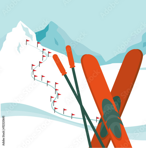 Skiing - Skifahren Vektor