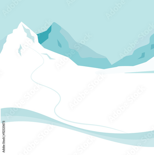 Snow Mountains - Skiing Holiday Vector