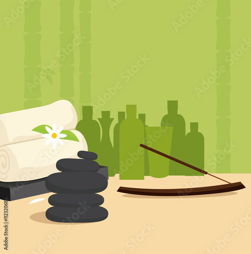 Spa - Heap of hot stones, towles, incense