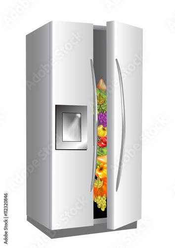 fridge on white background