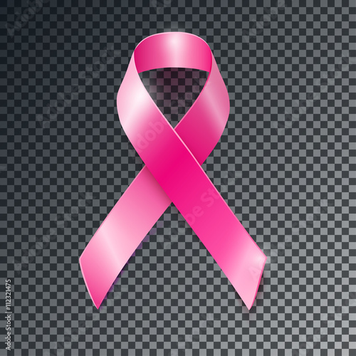 Canvas Print Vector pink ribbon breast cancer awareness symboll