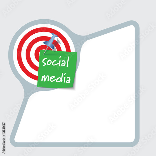 Abstract frame with paper and inscription social media