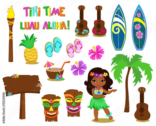 Vector illustration Hawaiian Collection.