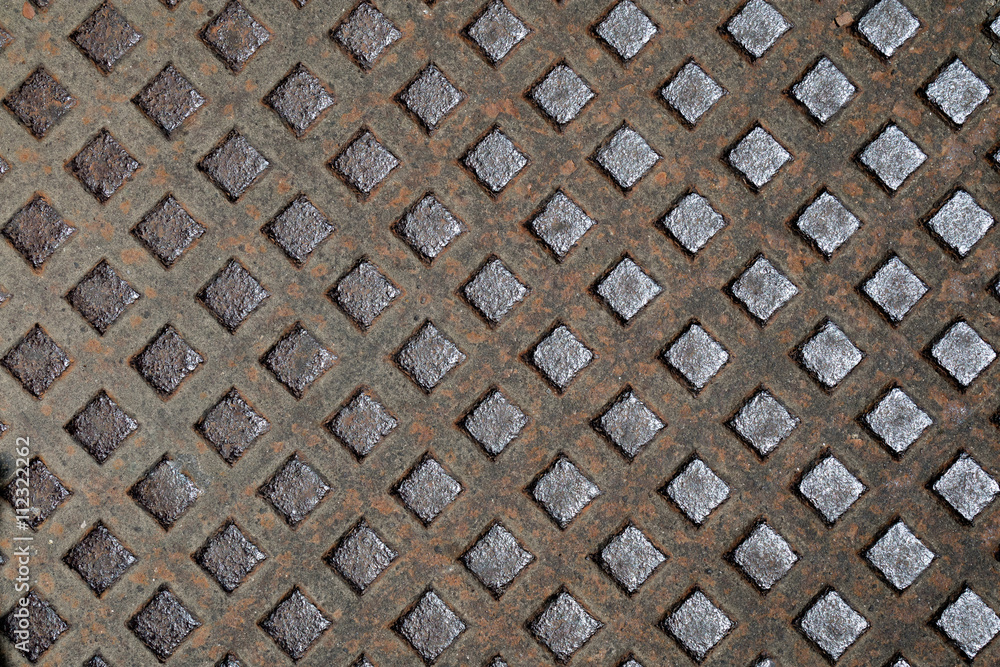 Manhole pattern closeup, useful as background