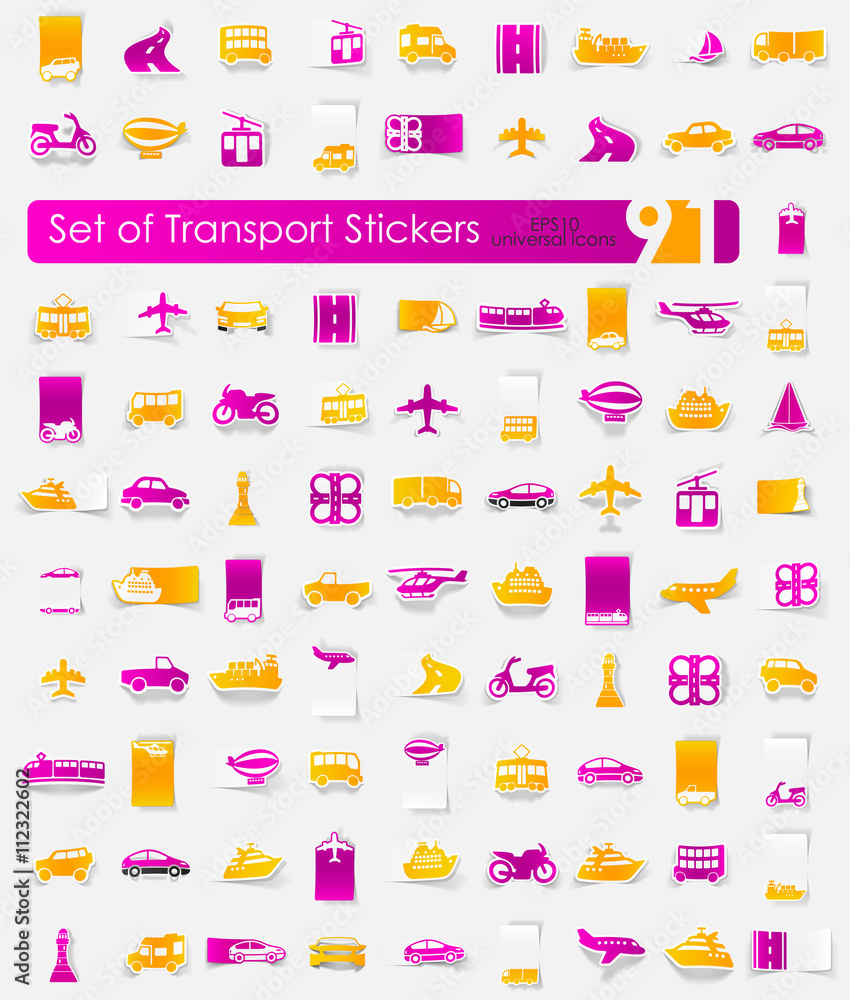 Fototapeta premium Set of transport stickers