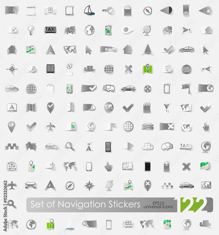 Set of navigation stickers Set of navigation stickers
