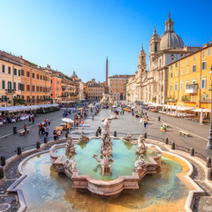 Acrylglasbilder Rom Piazza Navona mit Brunnen in Rom  © Nicola Forenza