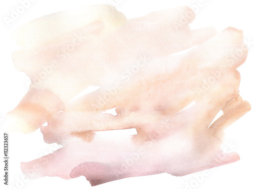 The drawn watercolor background of pastel natural beige color. A watercolor spot. photo
