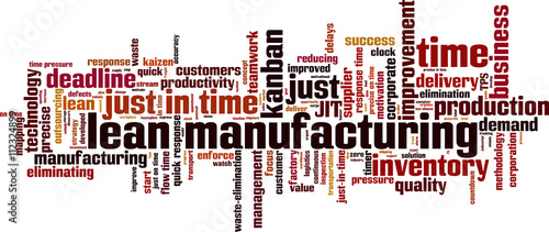 Lean manufacturing word cloud concept. Vector illustration