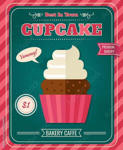 Vintage Cupcake Poster