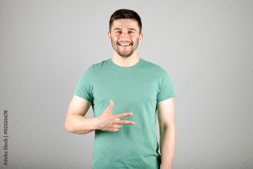 Man showing number by fingers Man showing number by fingers