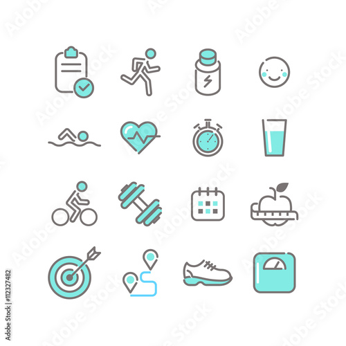 Fitness and health icons