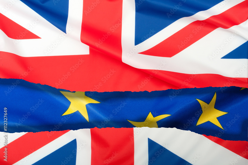 Brexit - Separated Flags of European Union and United Kingdom Brexit - Separated Flags of European Union and United Kingdom