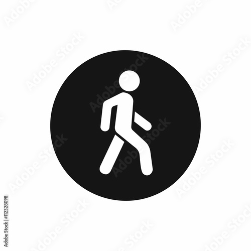 Pedestrians only road sign icon, simple style