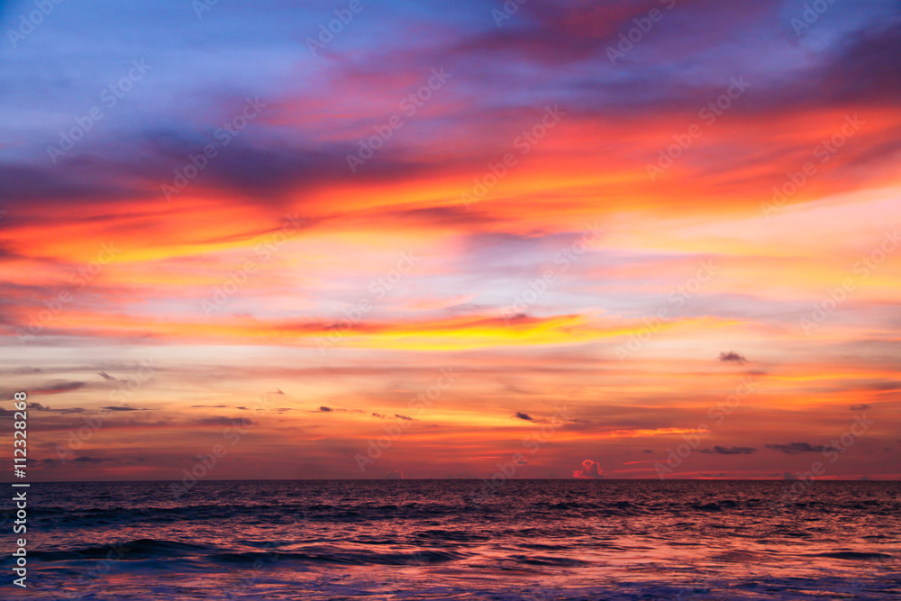 Colorful sunset on the andaman sea, Thailand