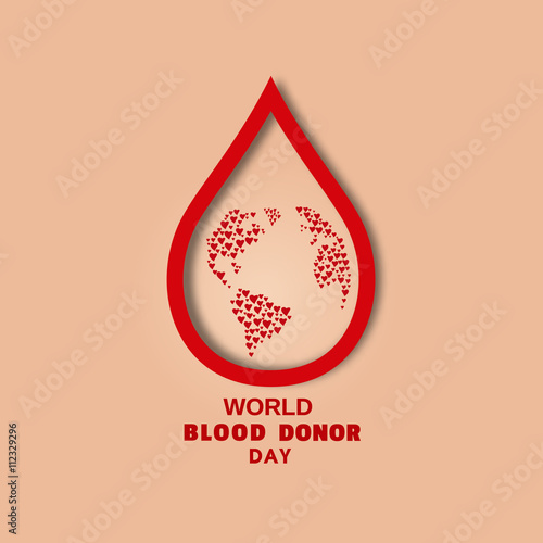 Donate blood design. Creative donor poster. Blood donation medical poster. World Blood Donor Day banner. Human heart and blood drop. Blood donor icon. Save life concept. Vector illustration 