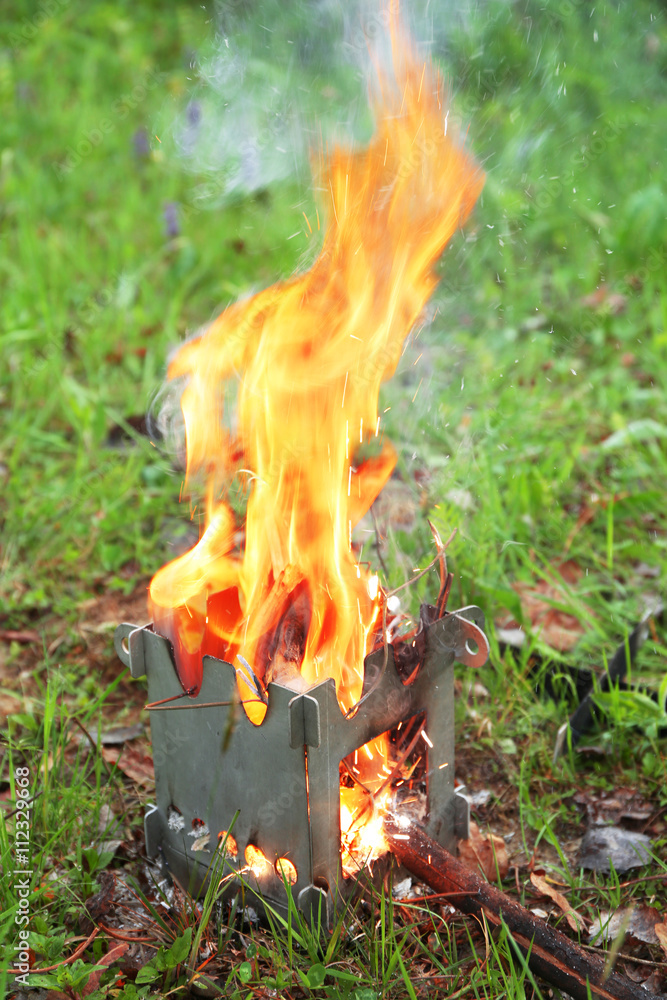 Fire for cooking dinner in forest Fire for cooking dinner in forest