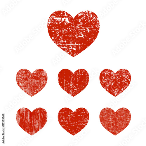 Set grunge heart