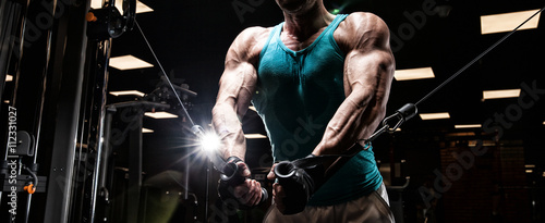 very power athletic guy bodybuilder photo