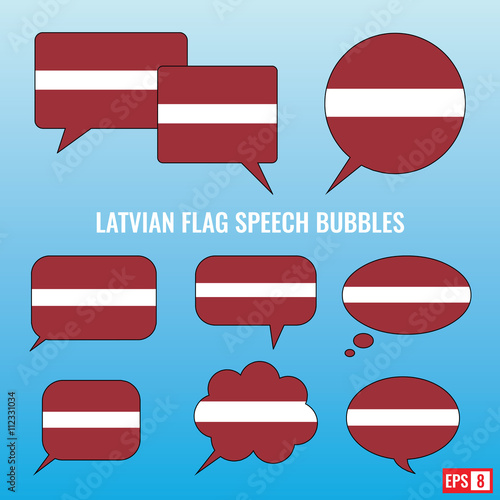Latvian Flag Speech Bubbles photo