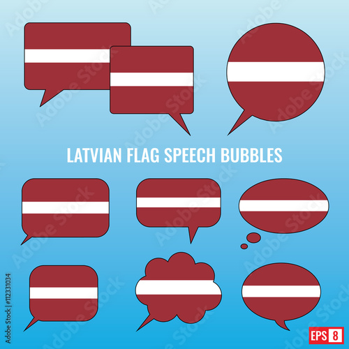 Latvian Flag Speech Bubbles