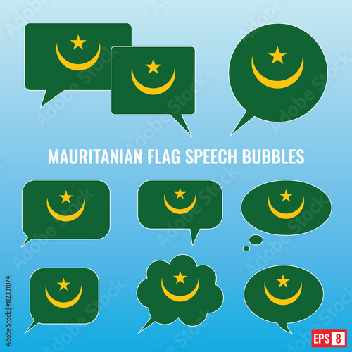 Mauritanian Flag Speech Bubbles
