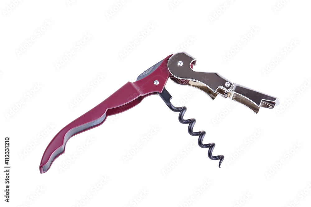 Corkscrew for wine isolated on white background Corkscrew for wine isolated on white background