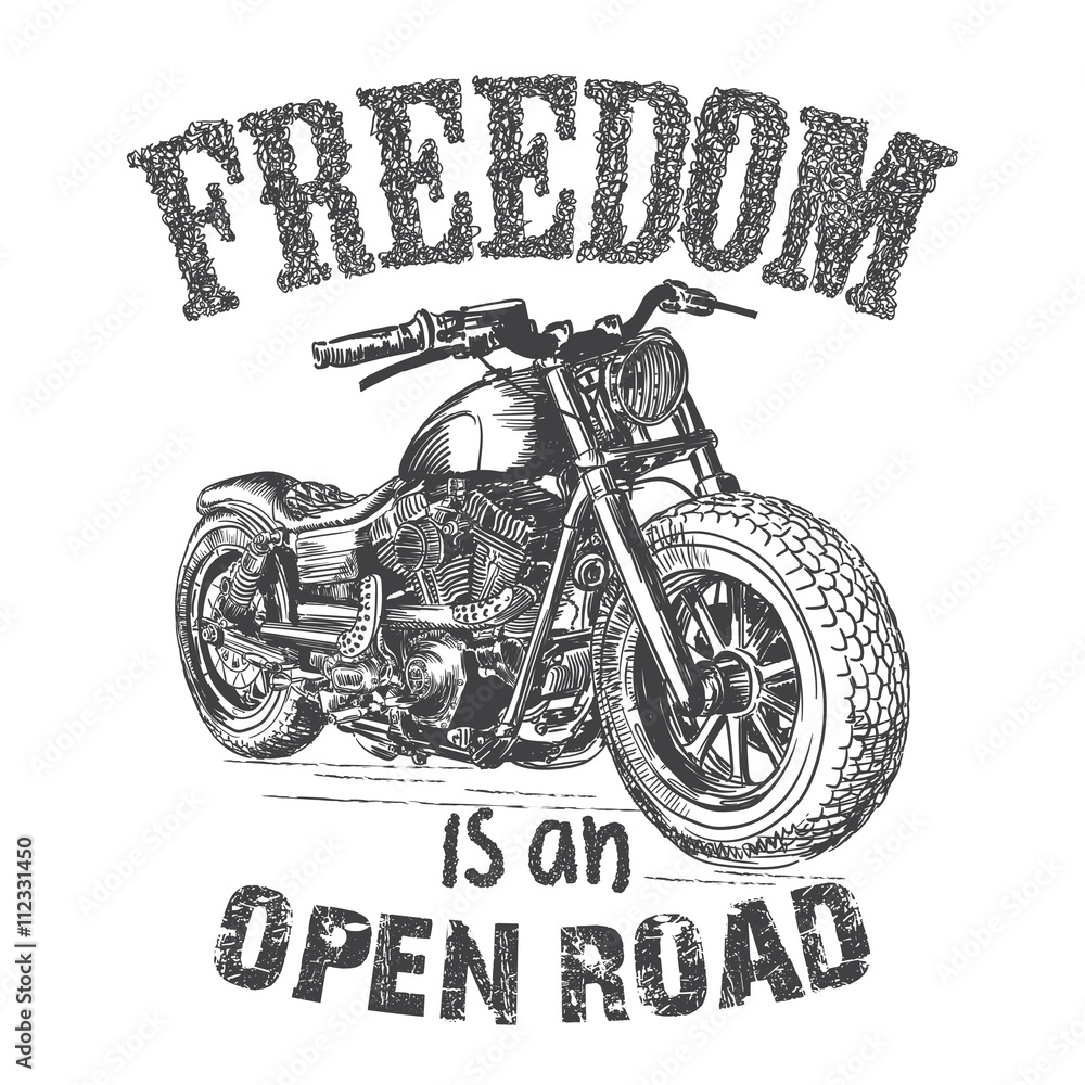 Fototapeta premium motorcycle t-shirt graphic print