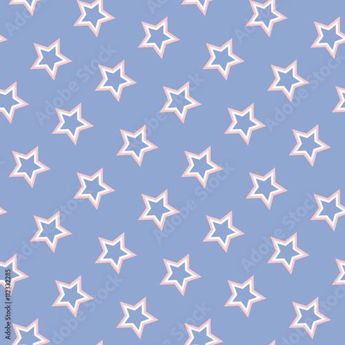 Seamless pattern Stars rose quartz and serenity trend 2016 colors.