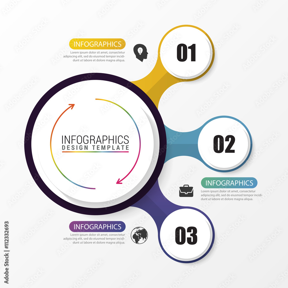 Infographic design circles on the grey background. Vector Infographic design circles on the grey background. Vector