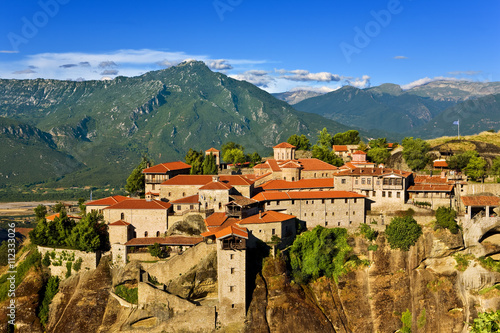 Obraz na płótnie Greece. Meteora. The Holy Monastery of Great Meteoron (the Transfiguration of Jesus). The Meteora area is on UNESCO World Heritage List since 1988 w salonie