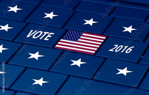 american flag on a pc keyboard for usa 2016 election