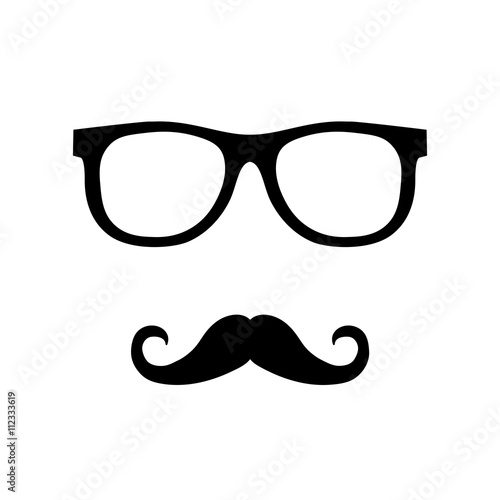 mustache and glasses hipster icon vector