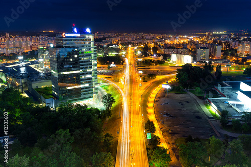 Photography Bratislava view from UFO tower at night