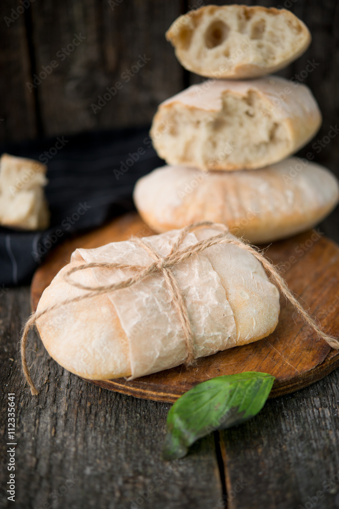 Traditional Italian bread ciabatta Traditional Italian bread ciabatta