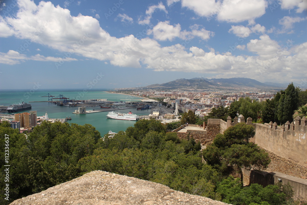 Paisaje urbano de Málaga desde La Alcazaba