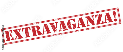 extravaganza! red stamp on white background