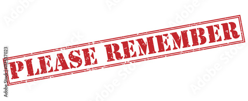 Fotografia please remember red stamp on white background